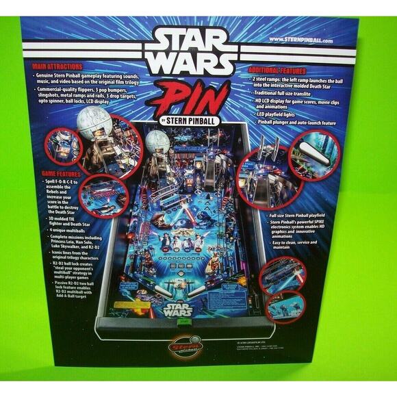 Star Wars PIN Pinball FLYER Home Model Original Game Artwork Sheet Space Sci-Fi - Picture 5 of 7